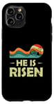 Coque pour iPhone 11 Pro T-shirt chrétien « He Is Risen Sun Resurrection Easter »