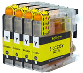 4 Yellow Ink Cartridges Use with Brother MFC-J4620DW MFC-J4625DW J5320DW Non-OEM