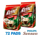 Philips Senseo 72 x Cafe Rene Cremé Classic Regular Roast Coffee Pads Bags Pods