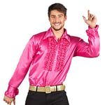 Boland- Chemise disco à volants, rose, pour hommes, déguisement, chemise de fête, Schlagermove, années 70, fête de thème, carnaval