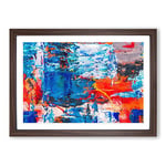 Big Box Art Abstract Painting Vol.360 by S.Johnson Framed Wall Art Picture Print Ready to Hang, Walnut A2 (62 x 45 cm)