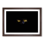 Big Box Art Eyes of a Cat in Abstract Framed Wall Art Picture Print Ready to Hang, Walnut A2 (62 x 45 cm)
