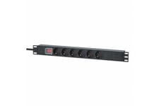 Intellinet 714914 strømforsyningsenhed (PDU) 6 AC stikkontakt(er) 1U Sort