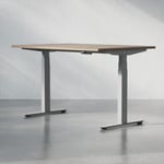 Höj och sänkbart skrivbord - Premium, Storlek 120x80 cm, Bordsskiva Valnöt, Stativ Silver