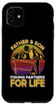 Coque pour iPhone 11 Père-fils Partenaires de pêche pour la vie rétro assortis