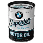 Nostalgic-Art Tirelire rétro Baril de pétrole, BMW – Motor Oil – Idée de Cadeau pour Fans d'automobiles, en métal, Tire-Lire en Fer-Blanc, 600 ML
