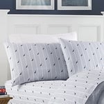 Nautica - Twin Sheet Set, Cotton Percale Bedding Set, Crisp & Cool, Lightweight & Breathable (Audley Blue, Twin)
