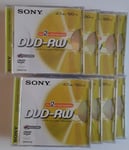 8 of BLANK SONY DVD-RW 4.7GB/120 Minute Re-Recordable DISCS BRAND NEW SEALED