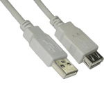 USB skjøtekabel lysgrå - 4,5m