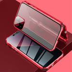 iPhone 13 Magnetisk Privacy Glass Deksel - Bak Og Front - Rød