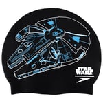 Speedo Star Wars Millenium Falcon Slogan Print Black/Blue Swim Cap 8 08385D675