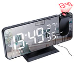 Digital Alarm Clock Projector Time on Ceiling USB Charger Temperature Humidity