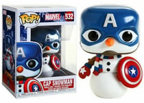 MARVEL CAP SNOWMAN 3.75 POP HOLIDAY CHRISTMAS VINYL FIGURE 532 CAPTAIN AMERICA