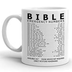 CiderPressMugs® Christian Gifts Bible Emergency Numbers Mug Cup Christian Gifts for Women Men