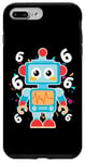Coque pour iPhone 7 Plus/8 Plus T-shirt 6ème anniversaire robot robot pour enfants de 6 ans garçons et filles
