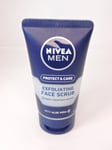 NIVEA MEN Protect & Care Exfoliating Face Scrub Aloe Vera Deep Cleanses 75ml New