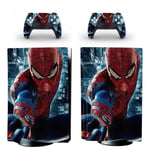 Sticker Ps5,Skin Pour Ps5 Playstation 5 Avec Lecteur Optique Console Et 2 Contrôleurs - Spiderman