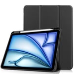 Apple iPad Air 11 7th Gen (2025) Fodral Tri-Fold Med Pencil-hållare Svart