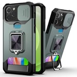 IPhone 12- 12 Pro deksel med kortholder - Blackish Green