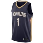 BFDEZ Zion Maillot de basketball sans manches à manches courtes Williamson Navy – Maillot de basketball Orleans #1 2019Draft First Round Pick Swingman Edition – S