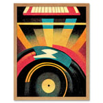 Retro Record Player DJ Decks Turntable Abstract Print Art Print Framed Poster Wall Decor 12x16 inch