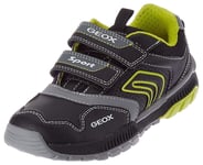 Geox Baby J Tuono BOY A Sneaker, (Black/Lime), 7.5 UK Child