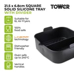 Tower Square Air Fryer Tray Reusable Silicone Liner, Non-Stick, Black T843095