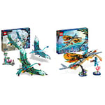 LEGO 75572 Avatar Jake & Neytiri First Banshee Flight, Pandora Movie Set with Toy Dragon-Like Figures & 75576 Avatar Skimwing Adventure, Collectible The Way of Water Set
