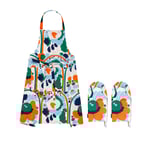 Marimekko - Pieni karuselli förkläde och grytvantar 3-pack - Grytlappar och grytvantar - Orange,Vit,Blå