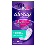 Always Dailies Fresh and Protect Panty Liners Normal 32 Pads