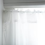 Habitat Dandelions Floral Net Sheer Curtains - White Width 240Cm X Drop 114Cm