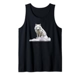 White wolves in artic tundra. art, wolves, snow Tank Top