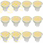 MR11 GU4 LED-ljuskälla, DC/AC 10-30 V, 3 W, motsvarande 30 W halogenlampa, 400 lumen, varmvit 3000 K, LED-ersättning (12-pack)