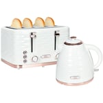 Kettle and Toaster Set 1.7L Rapid Boil Kettle & 4 Slice Toaster - White