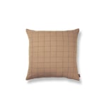 Brown Cotton Cushion - Grid