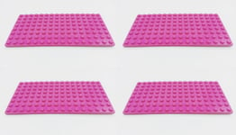 LEGO 8x16 DARK PINK x 4 Base Plate  8x16 STUDS (PINS)  Brand New