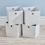 Cube Pack of Four Canvas Fabric 27cm Storage Insert Boxes