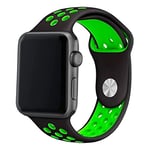 Bracelet COOL pour Apple Watch Series 1 / 2 / 3 / 4 / 5 / 6 / 7 / SE (42 / 44 / 45 mm) Sport Noir, taille unique, Silicone, 0