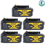 DeWalt Genuine DCB182 18v 4.0Ah XR Li-Ion Battery Pack of 5