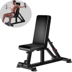 YFFSS Weights Bench, Multi-Workout Bench, Foldable Sit-up Abdominal Back Extension Strength Training Chair Preacher Curl With Adjustable Height and Angle, Suitable for Whole Body Exercise