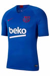 Nike FC Barcelona Breathe Strike T-Shirt Homme, Bleu/Rouge (Lyon Blue/Lyon Blue/Noble Red), FR : XS (Taille Fabricant : XS)