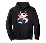 Gamer Axolotl Kawaii Axolotl Anime Gaming Funny Video games Pullover Hoodie