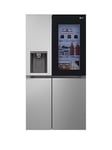 Lg Instaview Gsgv81Pyll Side-By-Side American Fridge Freezer With Non-Plumbed Water &Amp; Ice Dispenser - Prime Silver - 635L - E Rated