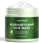 Hair Mask, Rosemary Hair Mask Natural for Dry Damaged Hair, Mint & Rosemary Oil 