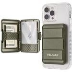 Pelican Portefeuille magnétique avec porte-cartes – Portefeuille MagSafe robuste à clipser – Coque rigide légère détachable pour iPhone 14 Pro Max/14 Pro/14/13 Pro Max/13 Pro/12 Pro Max – Vert OD