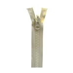 No.10 Plastic Zipper Open End Zip Heavy Duty from 24 to 220 inch, (White (Snow - 103) - Reversible Puller, 100 inch - 250 cm)