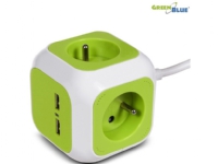 MagicCube 4-power-kontakt, 2 USB-ingångar 1,4 m Grönblå GB118