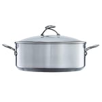 Circulon SteelShield Stainless Steel Stock Pot with Lid 30cm / 7.1L - Induction Stock Pot with Hybrid Non Stick & Toughened Glass Lid & Stay Cool Handles, Dishwasher Safe Cookware