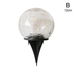 Waterproof Solar Crackle Glass Ball20 Led Light Ground B 12cm