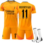 Xbi- 2425 Real Madrid Borta Fotbollströja Set Orange 11 RODRYGO #M